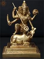 7" Brass Goddess Mahishasuramardini Durga Sculpture