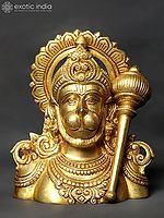 8" Lord Hanuman Bust | Brass Statue