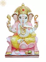 Lord Ganesha In White Marble (Multiple Sizes)