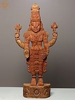 37" Lord Balaji (Venkateshwara) Handicrafted Wooden Sculpture