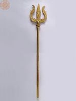 58" Brass Lord Shiva's Trident (Trishul) with Kalash