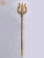 58" Brass Lord Shiva's Trident (Trishul) with Kalash