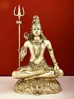 22" The Unwavering Contemplation Of Lord Adinath In Brass | Handmade