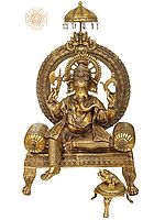 46" Large Size Handmade Haridra Ganapati Brass Statue | Made In India