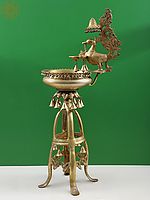 Large Size Lamp with Hanging Bells and Ghungroos (With Urli Bowl)
