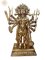 75" Majestic Super Large Panchamukha Hanuman Brass Sculpture | Handmade in India