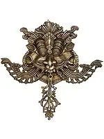 18" Large Kirtimukha Wall Hanging (Ward off Evil) in Brass | Handmade