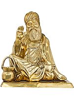 19" Guru Nanak - The First of The Ten Sikh Gurus In Brass | Handmade | Made In India
