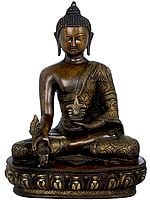 22" Tibetan Buddhist Deity Medicine Buddha  (Healing Buddha) In Brass | Handmade | Made In India