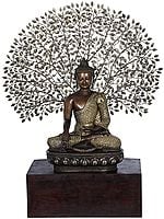 42" Padmasana Buddha Under The Lifelike Bodhi Tree In Brass | Handmade | Made In India