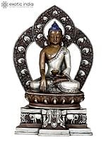 (Made in Nepal) Shakyamuni Buddha Seated on Elephant Throne