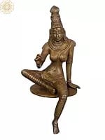 9" Beautiful Edge of Desk Seated Goddess Uma | Goddess Parvati Brass Statue