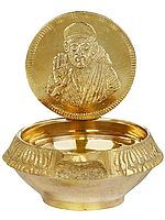 1" Sai Baba Small Puja Diya (Lamp) in Brass | Handmade | Made in India