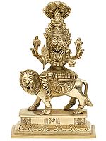 7" Fierce Goddess Pratyangira (Atharvana Bhadrakali)| Incarnation Of Chandni / Durga | Brass Statue | Made In India