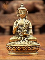Small 3" Medicine Lord Buddha in Abhay Mudra In Brass | Handmade | Made In India