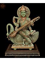 Superfine Large Goddess Saraswati Made of Jade | Signature Piece