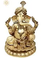 46" Superfine Large Pagdi (Turbaned) Ganesha in Brass | Handmade | Made In India