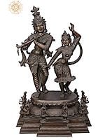 60" Superfine and Super Large Radha & Krishna | Handmade | Madhuchista Vidhana (Lost-Wax) | Panchaloha Bronze from Swamimalai (Shipped by Sea)