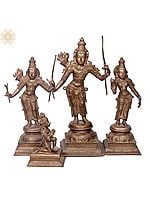 24" Rama Darbar (Ramar Set) | Handmade | Madhuchista Vidhana (Lost-Wax) | Panchaloha Bronze from Swamimalai