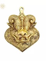 6" Auspicious Kirtimukha Mask | Wall Hanging | Brass Statue | Handmade | Made In India