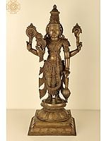 27" Superfine Lord Vishnu Panchaloha Bronze Idol from Swamimalai | Madhuchista Vidhana (Lost-Wax)