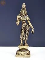 5" Standing Devi Uma Statue | Devi Parvati Brass Idols | Handmade