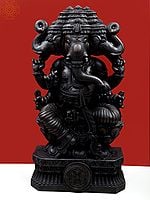 47" Large Three Headed Ganesha | Wooden Ganesha | Handmade