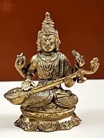 5" Small Goddess Saraswati | Handmade