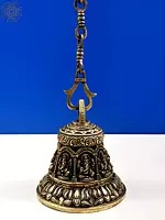 6" Ganesha Temple Ceiling Bell in Brass | Handmade