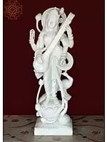 60" Large Goddess Saraswati on Lotus