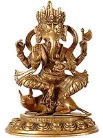 Blessing Ganesha Seated on His Mount Rat