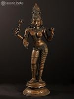 32" Large Superfine Ardhanarishvara (Shiva-Shakti) | Bronze Sculpture