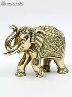 Small Brass Elephant Figurine | Multiple Size Table Decor Items