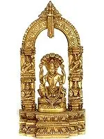 8" Lord Vishnu Seated on Sheshanaga with Musicians Carved on Aureole In Brass | Handmade | Made In India
