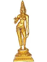 23" Devi: The Manifestation of Primordial Female Energy In Brass | Handmade | Made In India