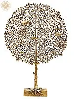 28" Brass Tree with Candle Holder | Handmade
