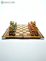 Folding Wooden Chess Board Set