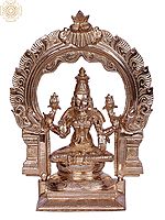 Maa Lakshmi Bronze Statue - Goddess of Wealth with Arch