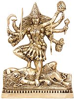 12" Mother Goddess Kali In Brass | Handmade | Made In India