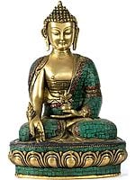 12" Tibetan Buddhist Deity- The Medicine Buddha In Brass | Handmade | Made In India