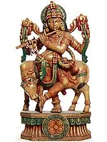 Krishna as Vishnu Blowing His Flute
