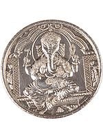 Shri Ganesha Silver Coin  with Om (AUM) on Rear