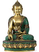 12" Tibetan Buddhist Deity- The Medicine Buddha In Brass | Handmade | Made In India