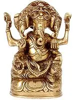 Three Headed Seated Ganesha
