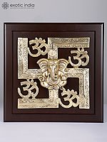 Framed Swastik Om Ganesha | Wall Hanging