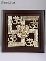 Framed Swastik Om Ganesha | Wall Hanging Spiritual Decor
