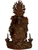 Kuan Yin - Goddess of Compassion with Amitabha Buddha Seated Above Aureole