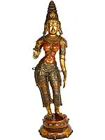 44" Large Size Devi: The Manifestation of Primordial Female Energy In Brass | Handmade | Made In India