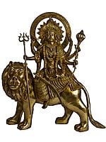 Ashtabhuja Goddess Durga Seated on Lion