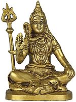 4" Lord Shiva Statue in Brass | Handmade | Made in India